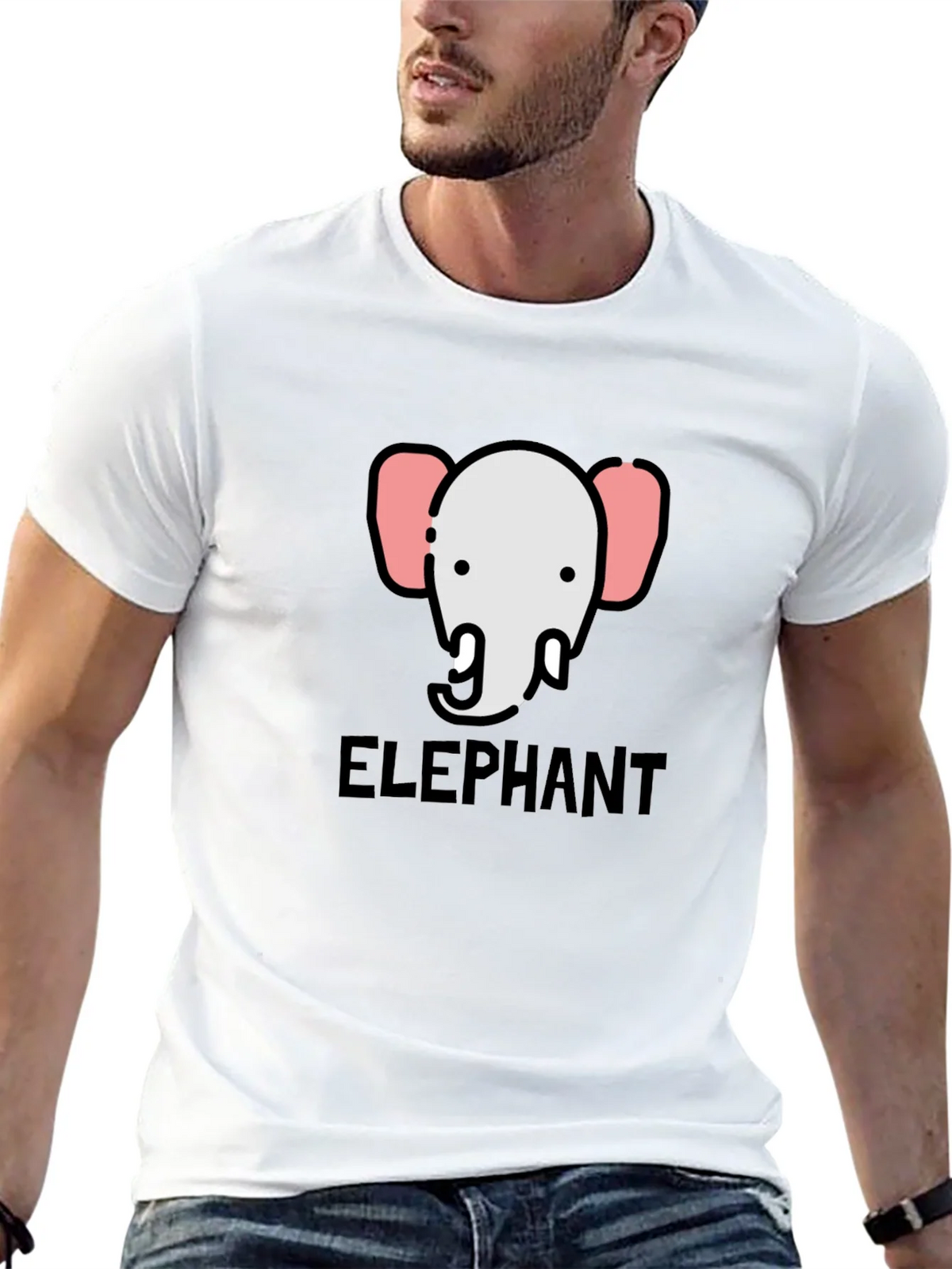 Elephant Graphic Tee - Black Cotton T-Shirt product image 12