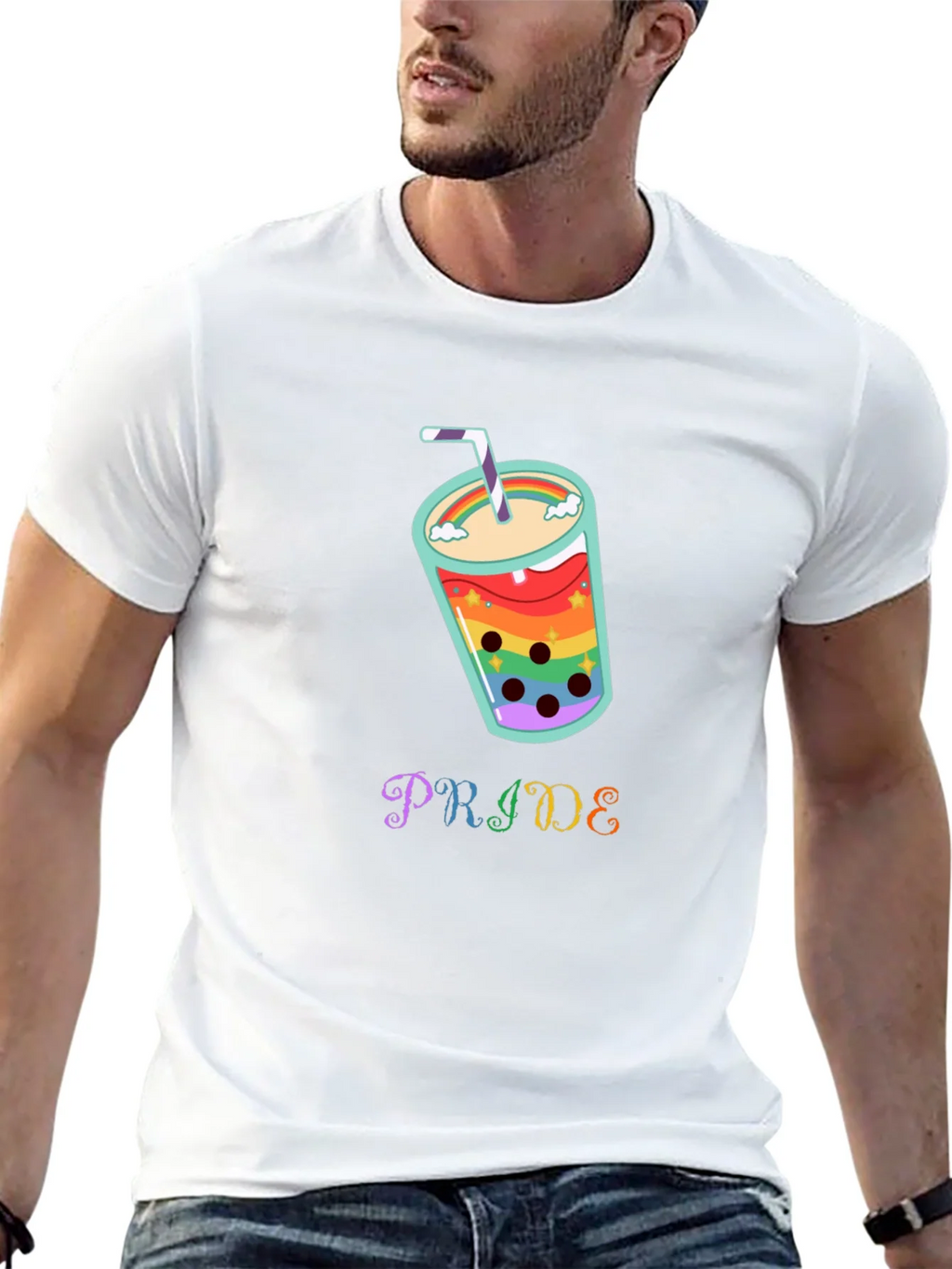Pride Rainbow Boba Tea Graphic T-Shirt product image 12