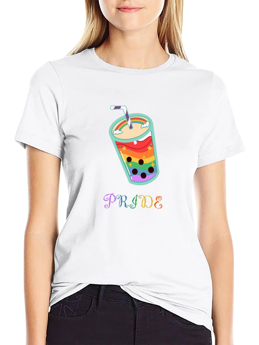 Pride Rainbow Boba Tea Graphic T-Shirt product image 8