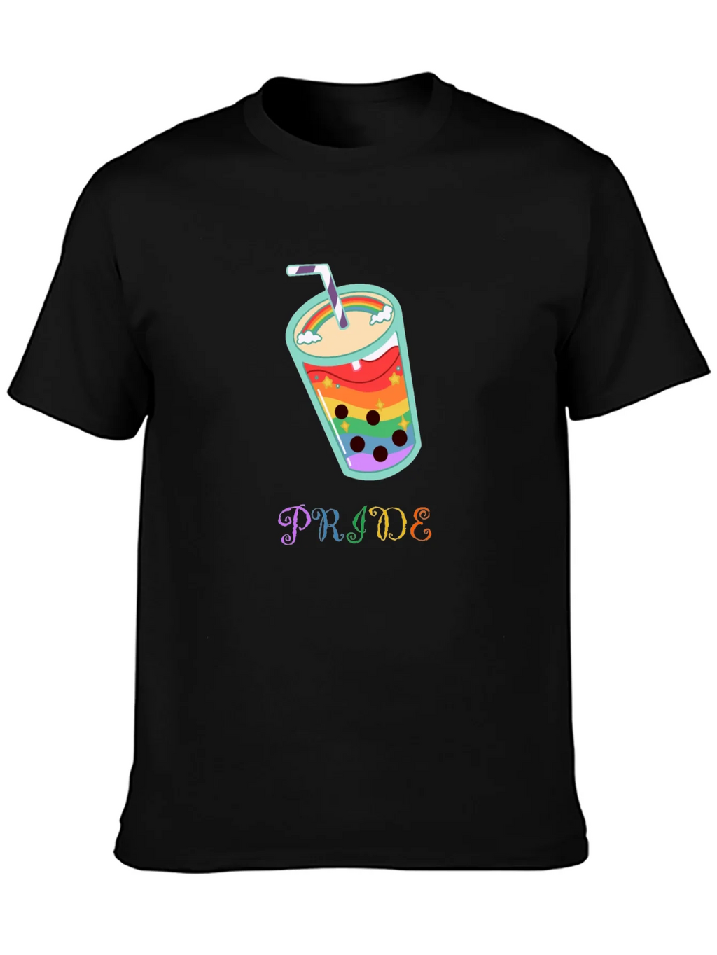Pride Rainbow Boba Tea Graphic T-Shirt product image 3