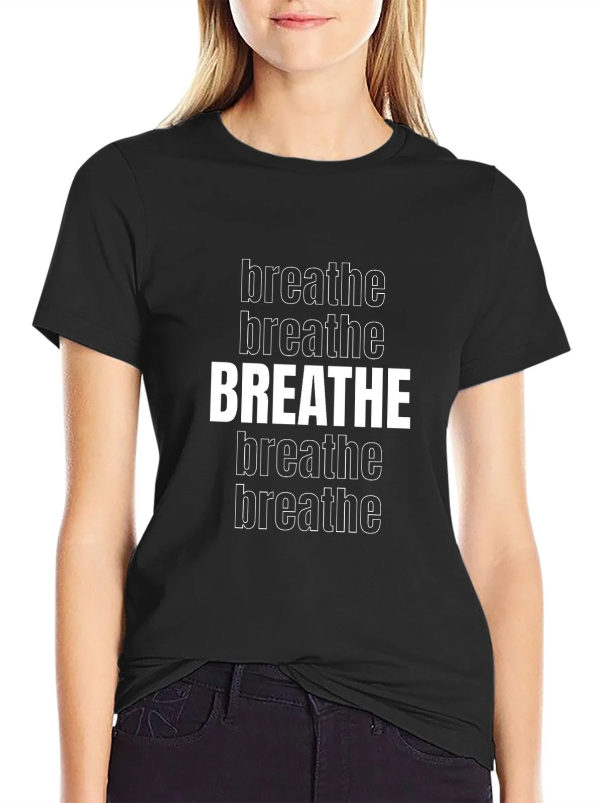 Breathe Graphic Tee - Stylish Black T-Shirt for Men product image 2
