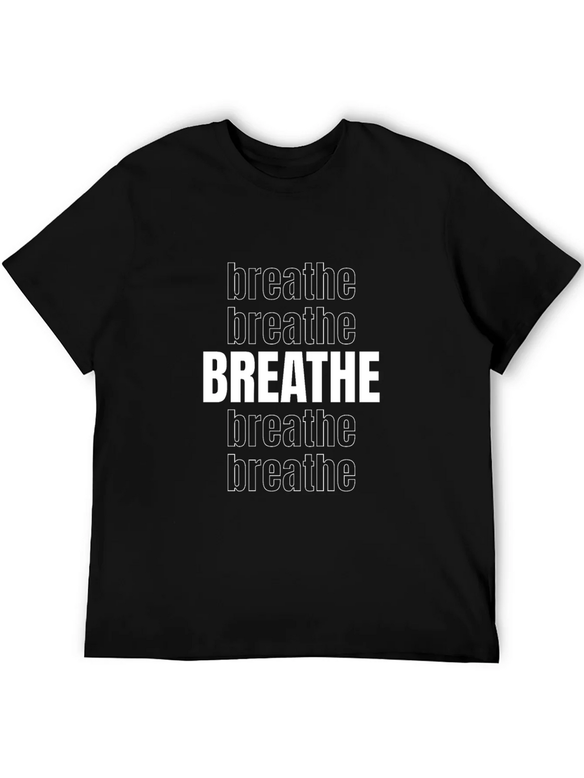 Breathe Graphic Tee - Stylish Black T-Shirt for Men product image 5