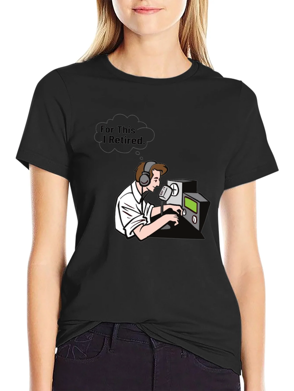 Ham Radio Operator T-Shirt - For This I Retired Graphic Tee product image 2