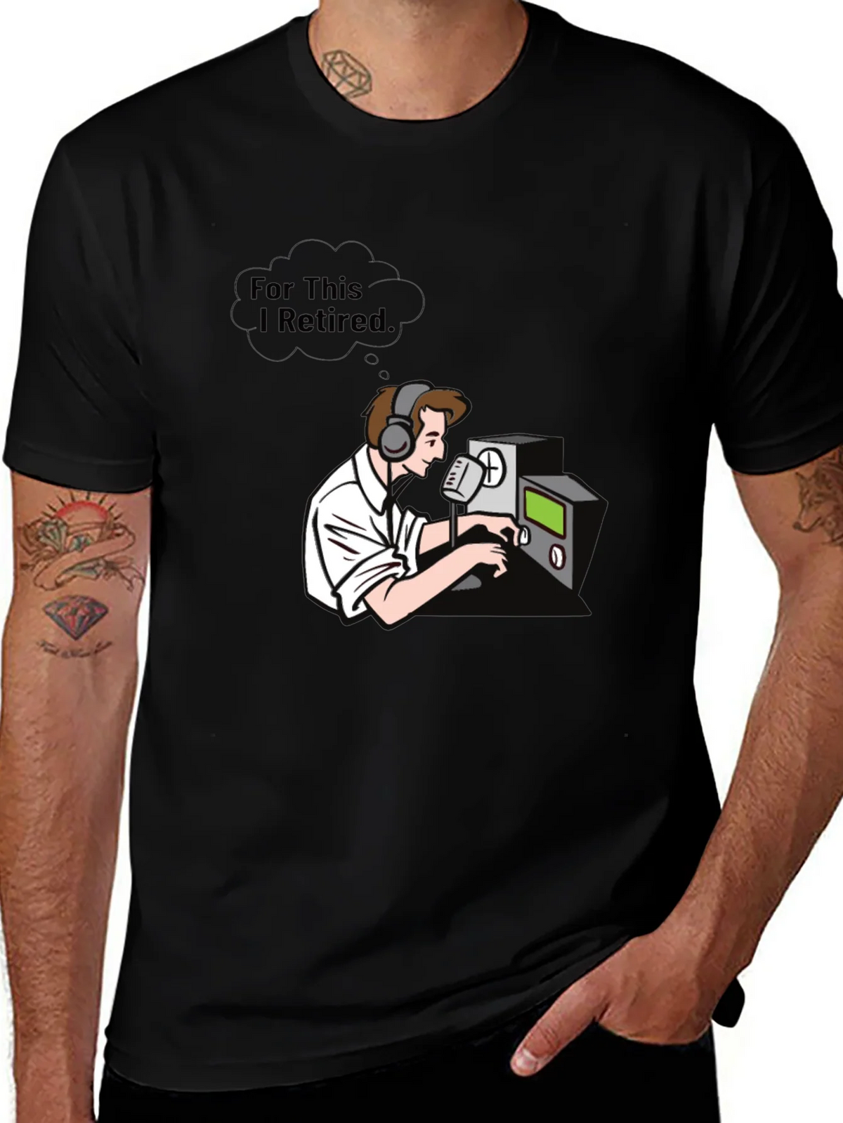 Ham Radio Operator T-Shirt - For This I Retired Graphic Tee product image 1