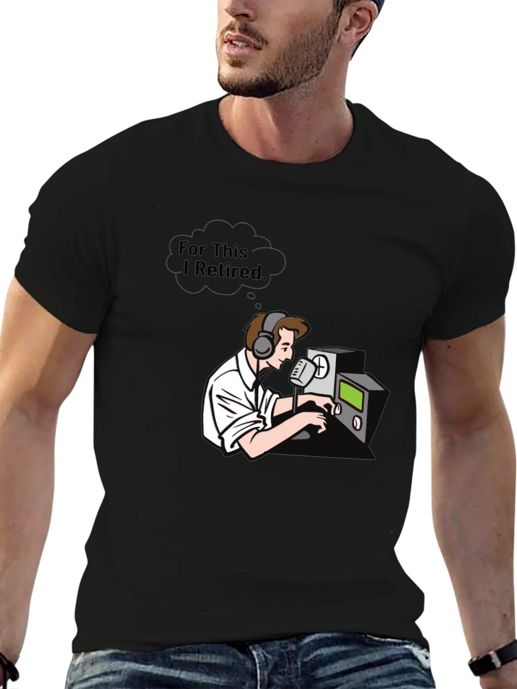 Ham Radio Operator T-Shirt - For This I Retired Graphic Tee product image 6