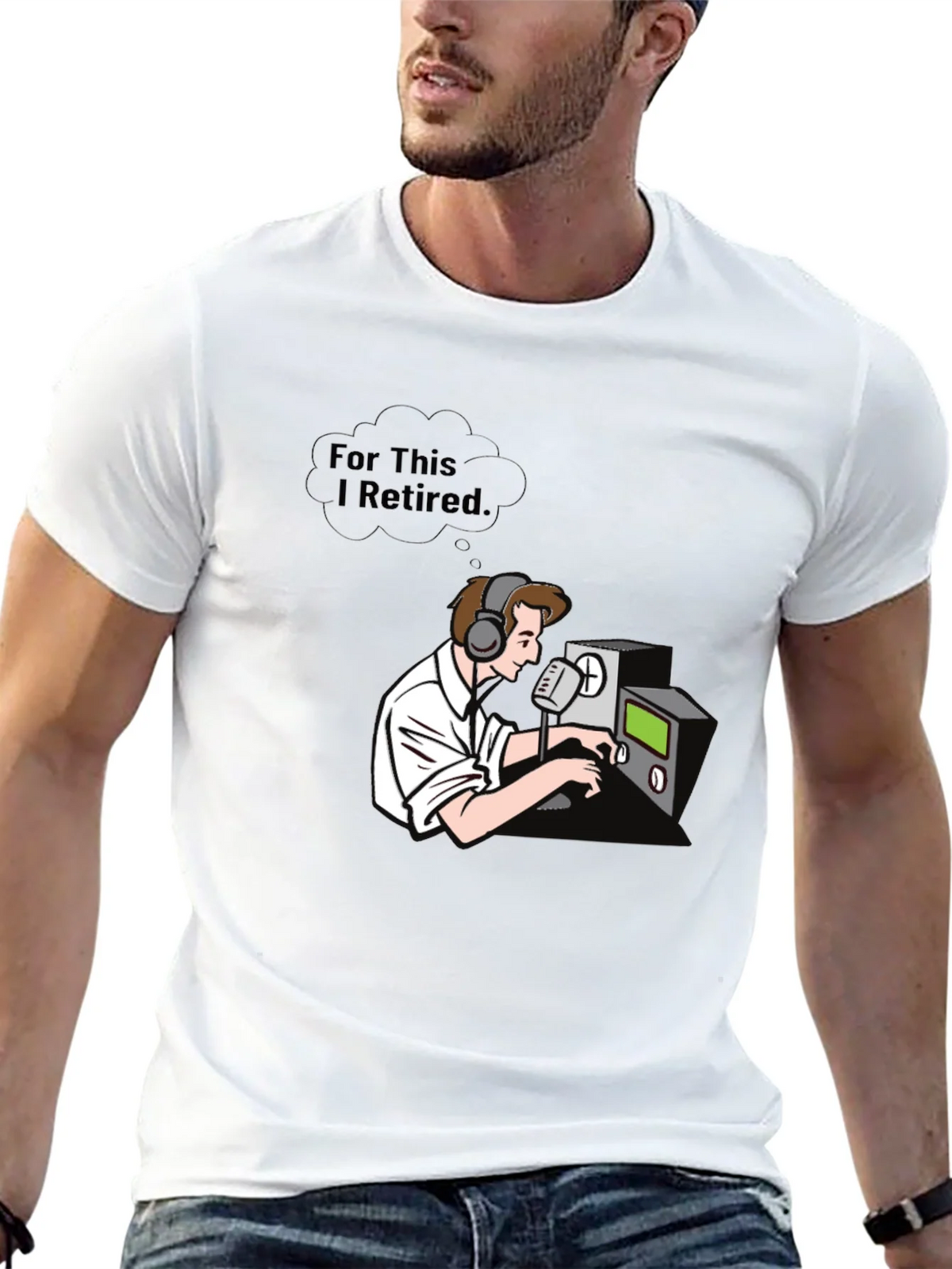 Ham Radio Operator T-Shirt - For This I Retired Graphic Tee product image 12