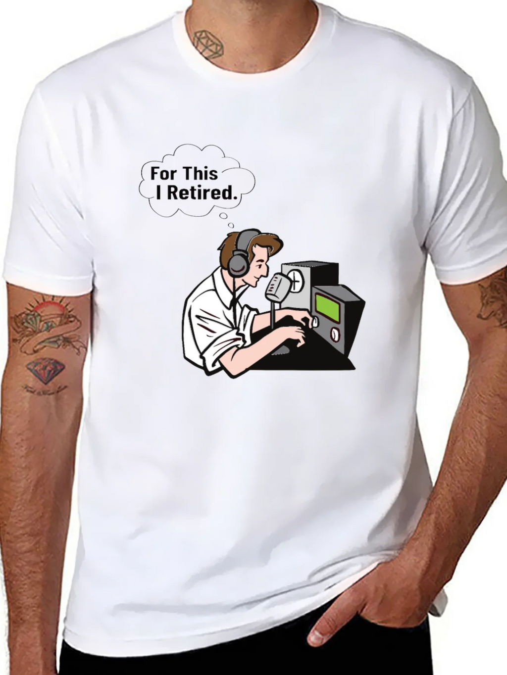 Ham Radio Operator T-Shirt - For This I Retired Graphic Tee product image 7