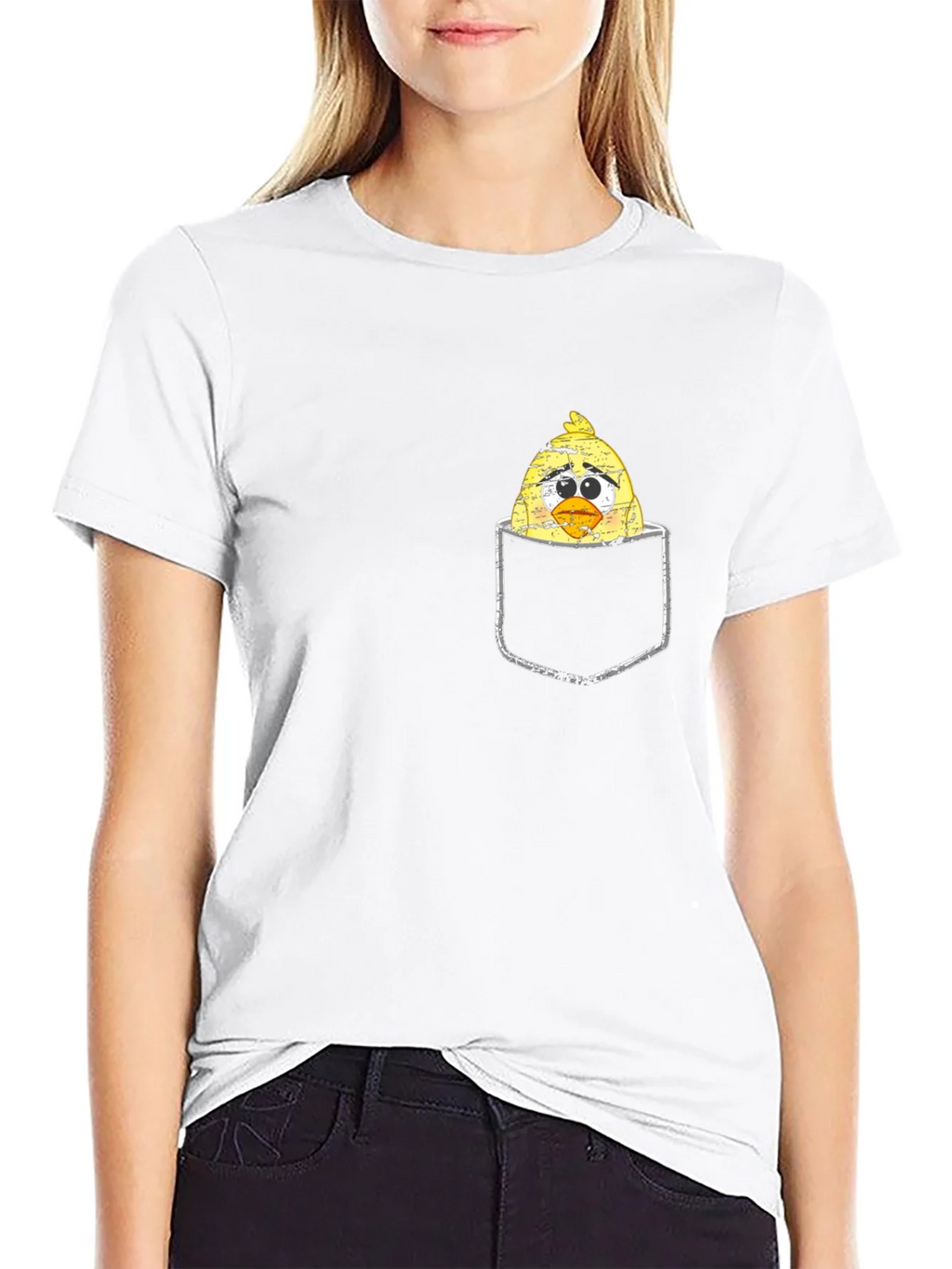 Sad Chick in Pocket Graphic T-Shirt product image 8