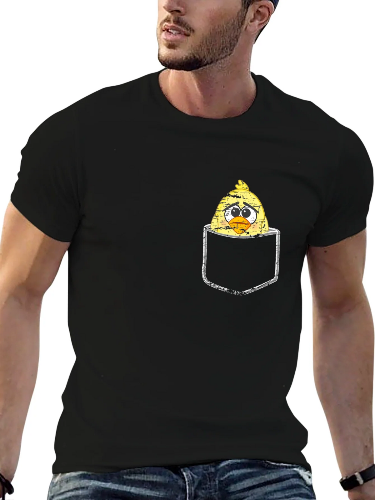 Sad Chick in Pocket Graphic T-Shirt product image 6