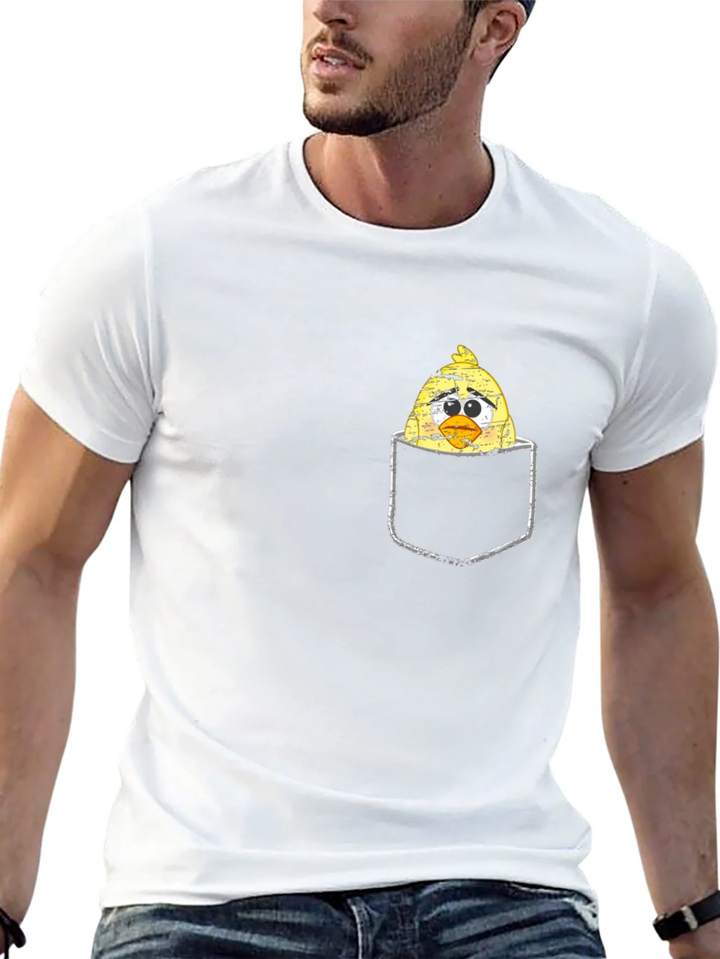 Sad Chick in Pocket Graphic T-Shirt product image 12