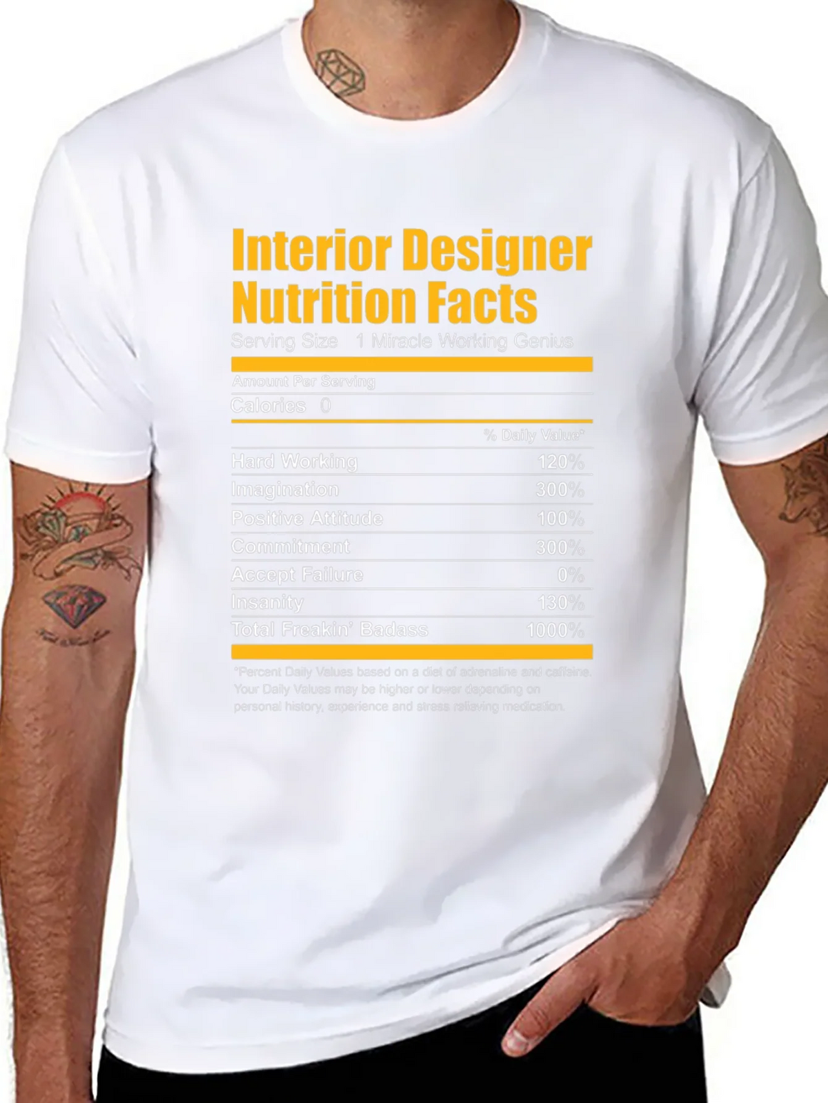 Interior Designer Nutrition Facts Graphic T-Shirt product image 7