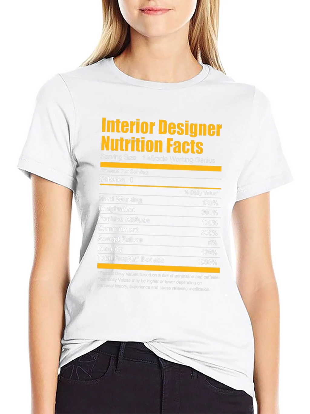 Interior Designer Nutrition Facts Graphic T-Shirt product image 8
