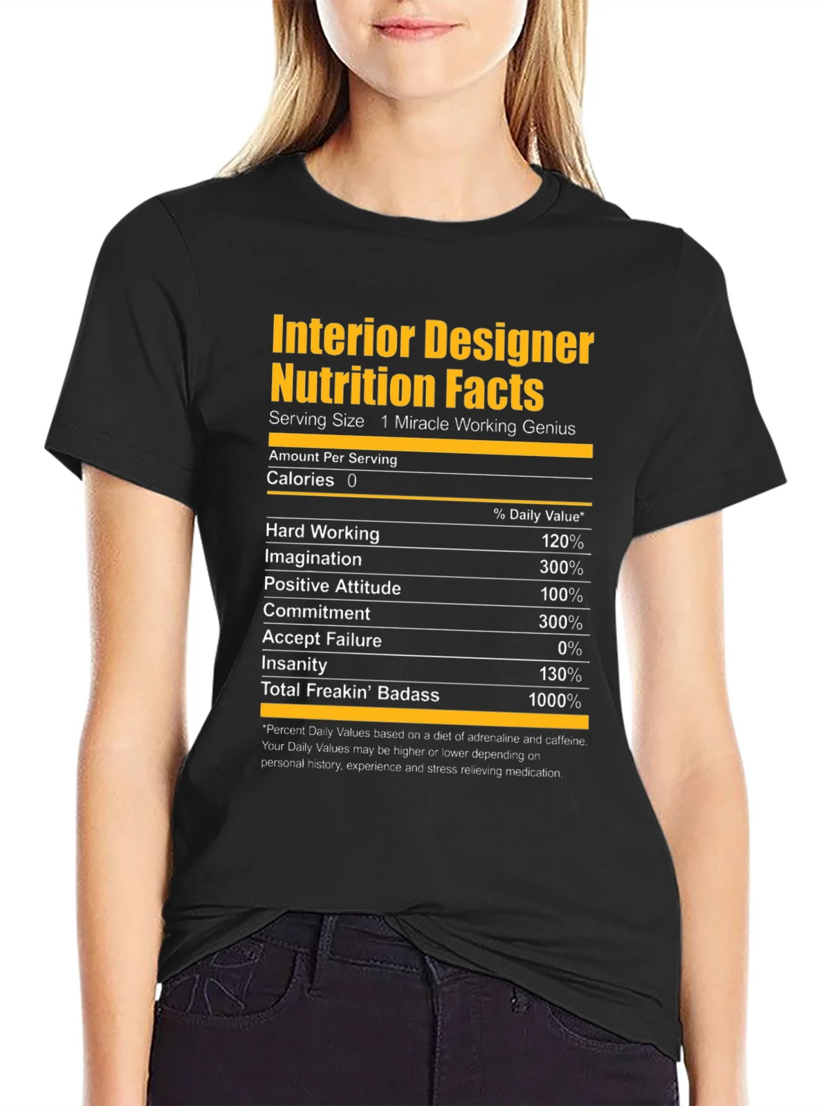Interior Designer Nutrition Facts Graphic T-Shirt product image 2