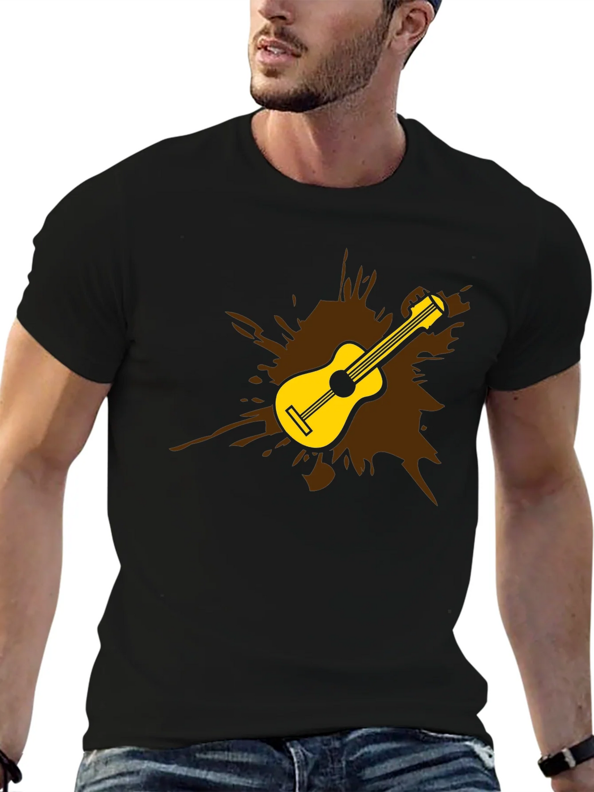 Guitar Splash Graphic Tee - Mens Black T-Shirt product image 6