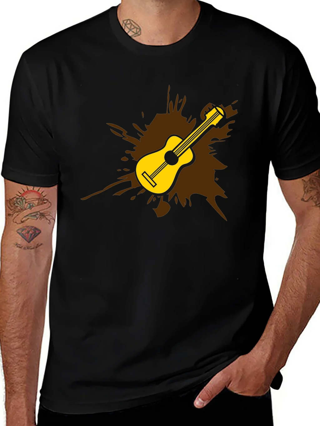 Guitar Splash Graphic Tee - Mens Black T-Shirt product image 1