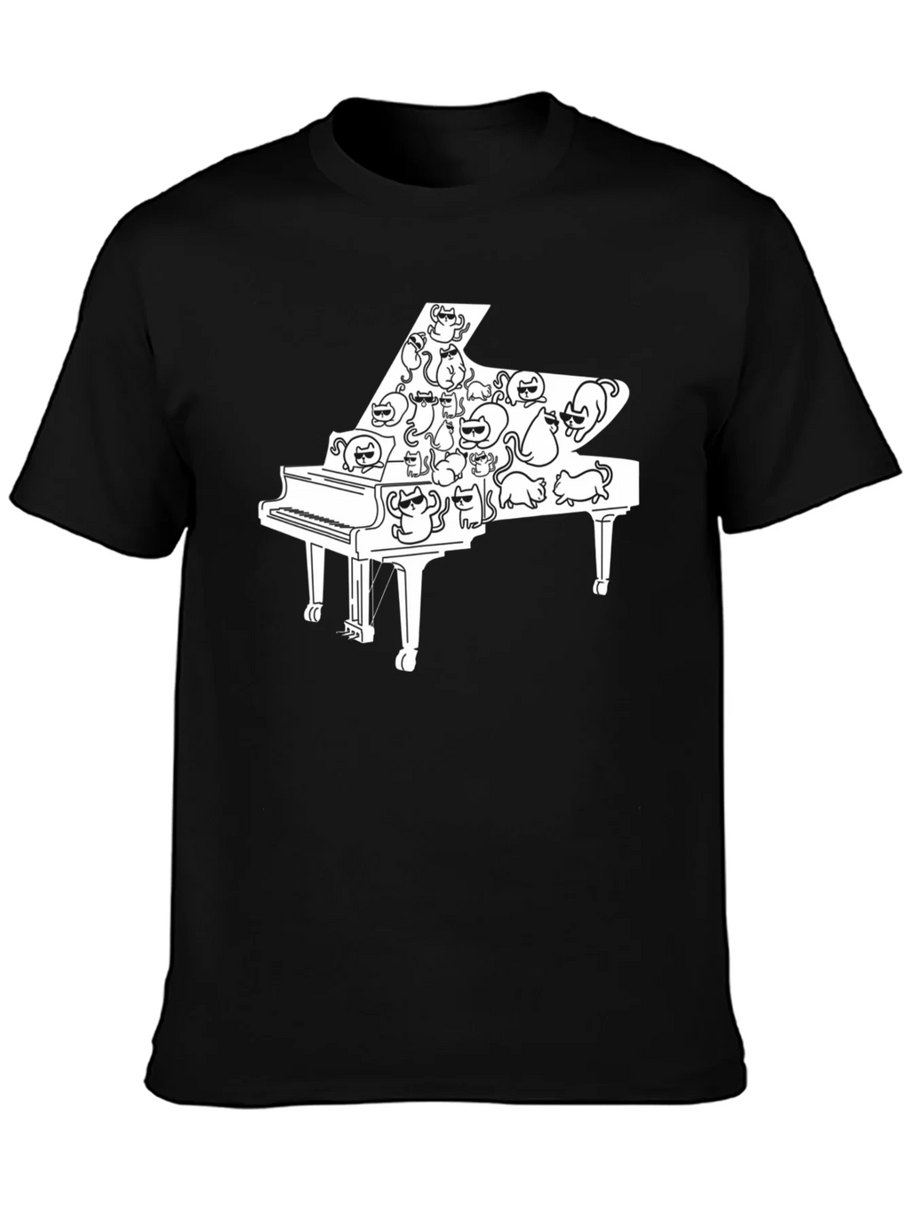 Cat Piano T-Shirt - Cool Music Lover Tee product image 3