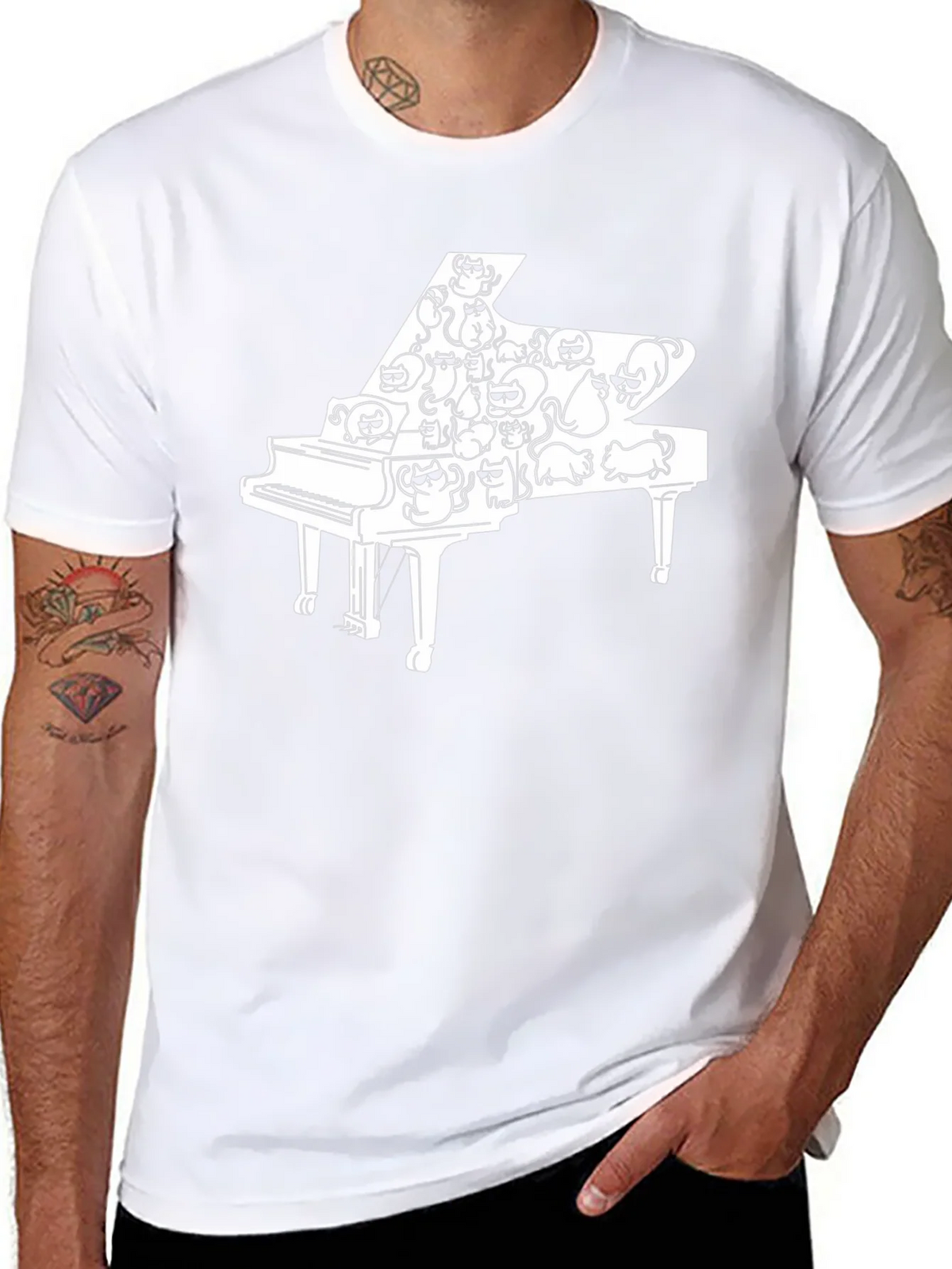 Cat Piano T-Shirt - Cool Music Lover Tee product image 7
