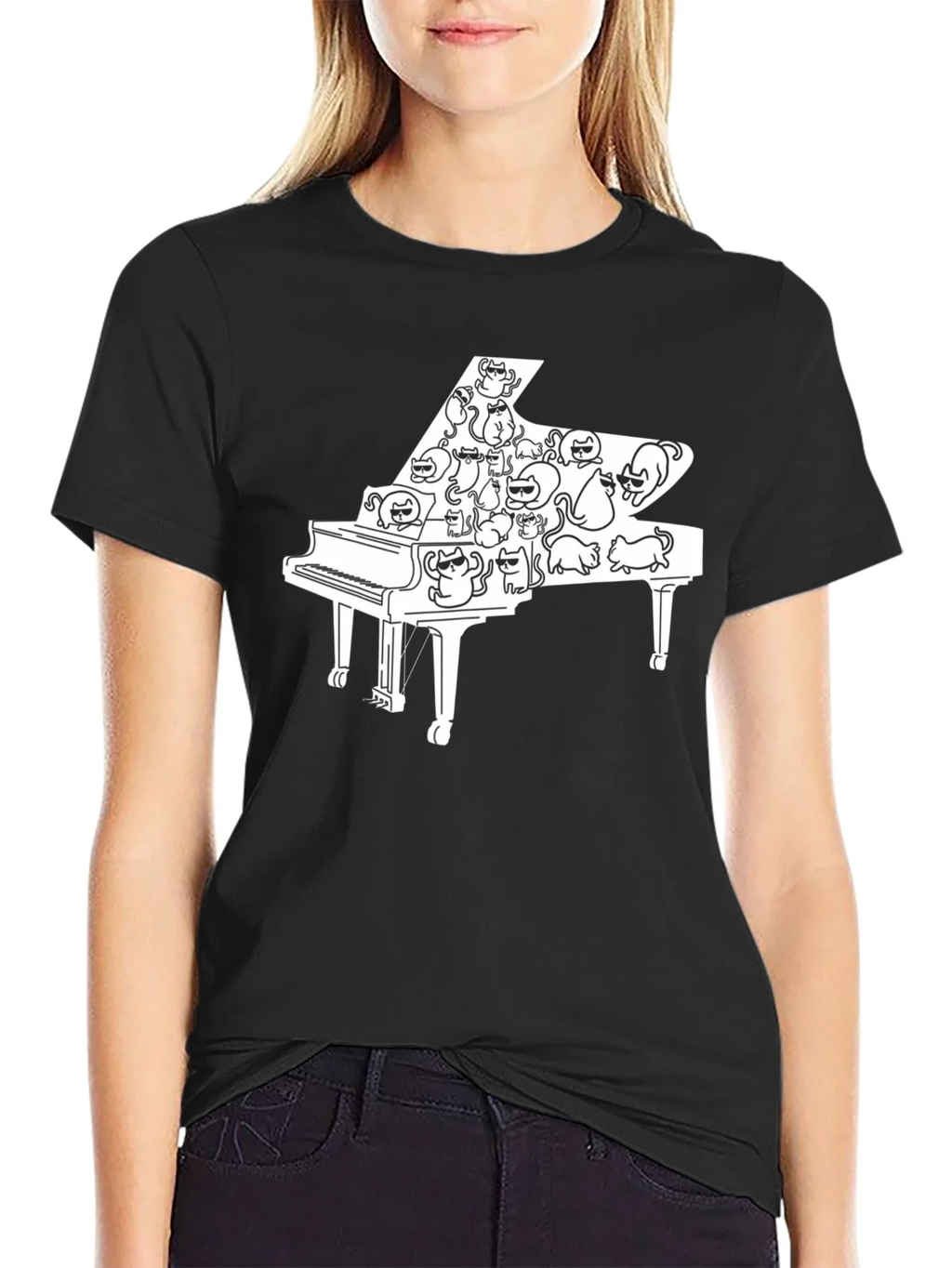 Cat Piano T-Shirt - Cool Music Lover Tee product image 2