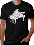 Cat Piano T-Shirt - Cool Music Lover Tee product image 1