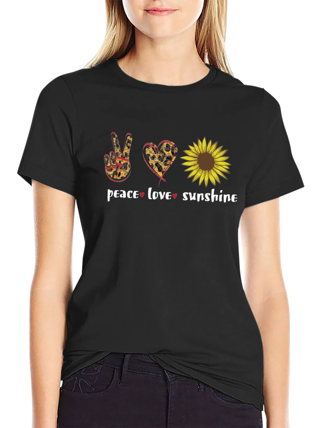 Peace Love Sunflower Graphic T-Shirt product image 2