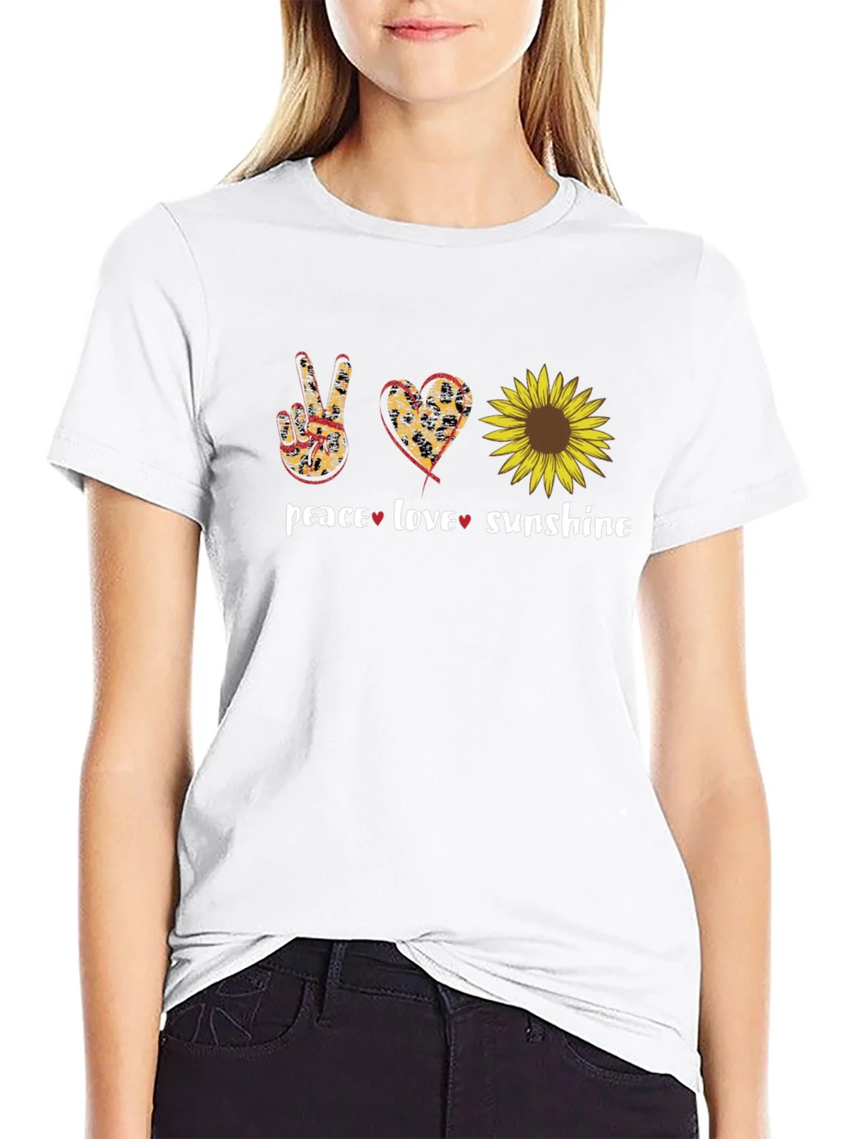 Peace Love Sunflower Graphic T-Shirt product image 8