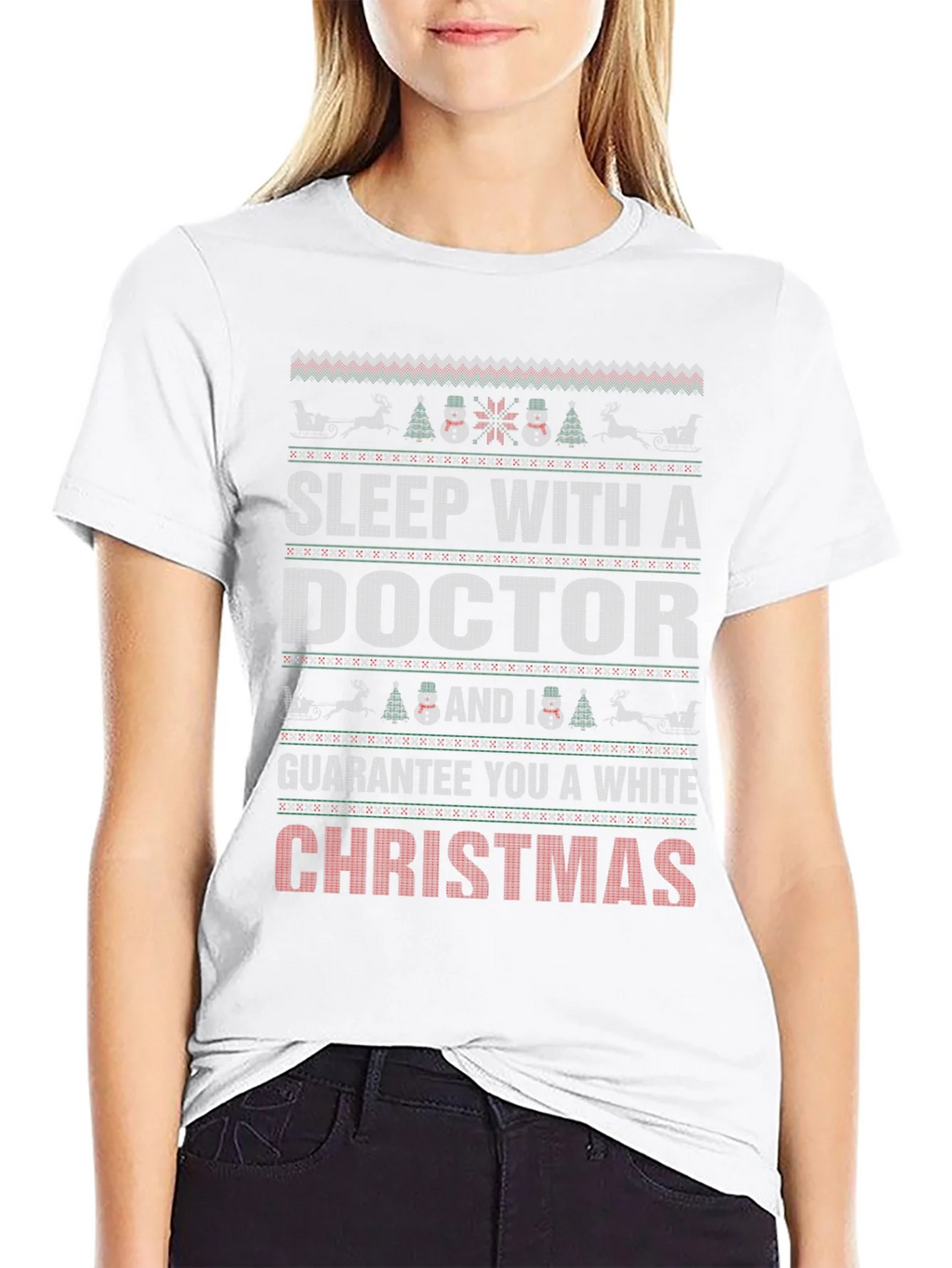 Sleep with a Doctor Christmas Holiday Graphic T-Shirt product image 8