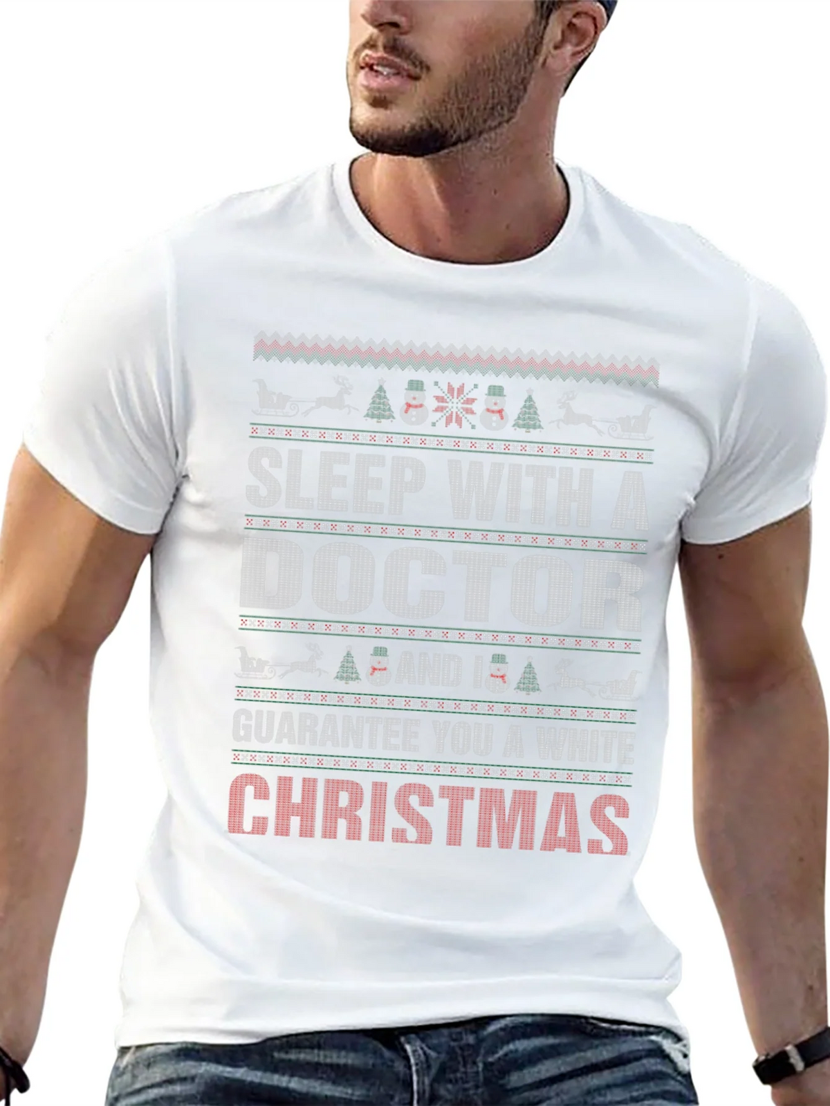 Sleep with a Doctor Christmas Holiday Graphic T-Shirt product image 12