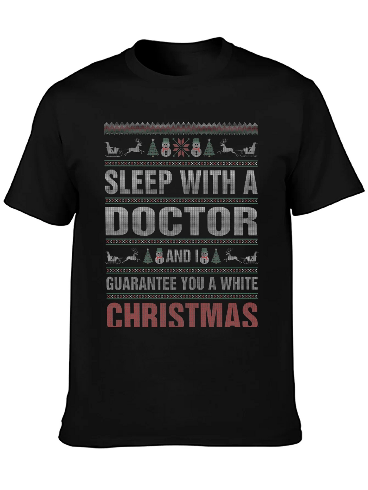 Sleep with a Doctor Christmas Holiday Graphic T-Shirt product image 3