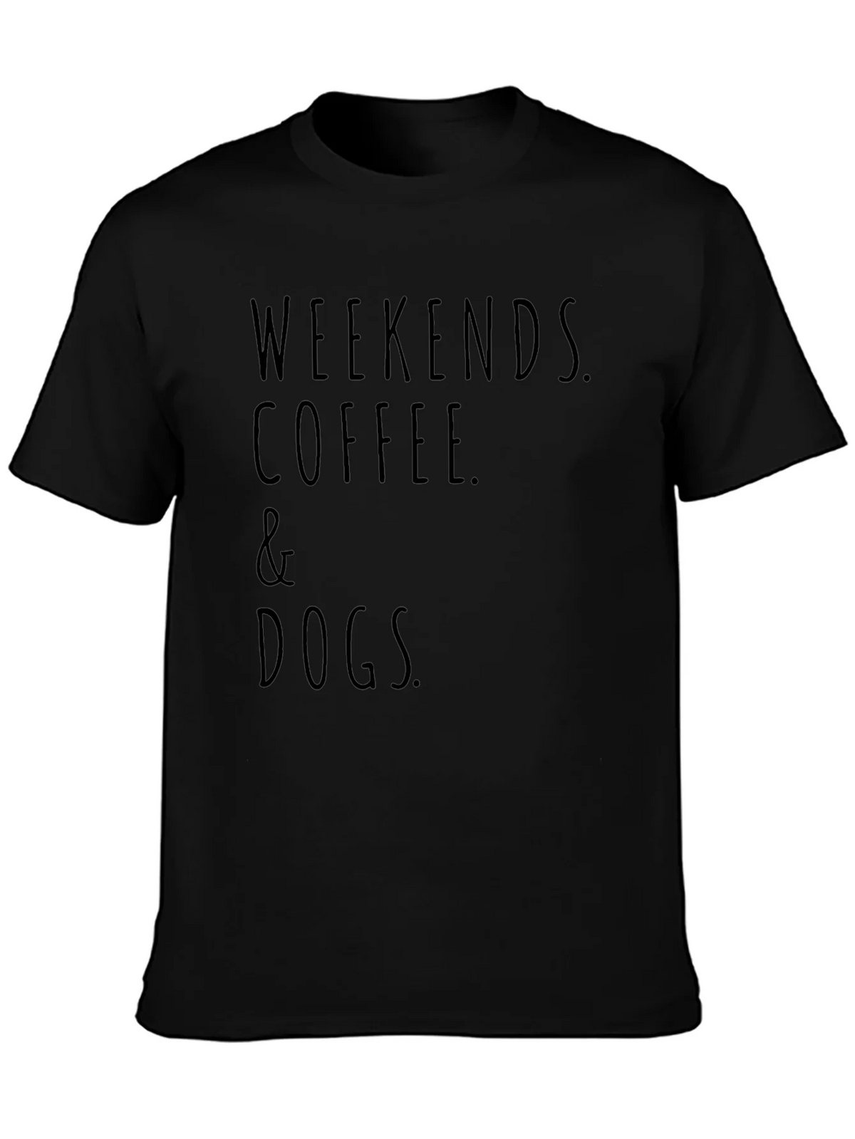 Weekends Coffee and Dogs Black T-Shirt product image 3
