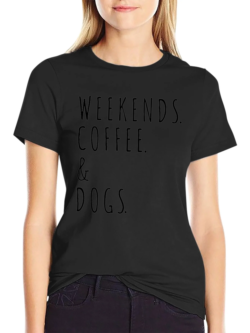 Weekends Coffee and Dogs Black T-Shirt product image 2
