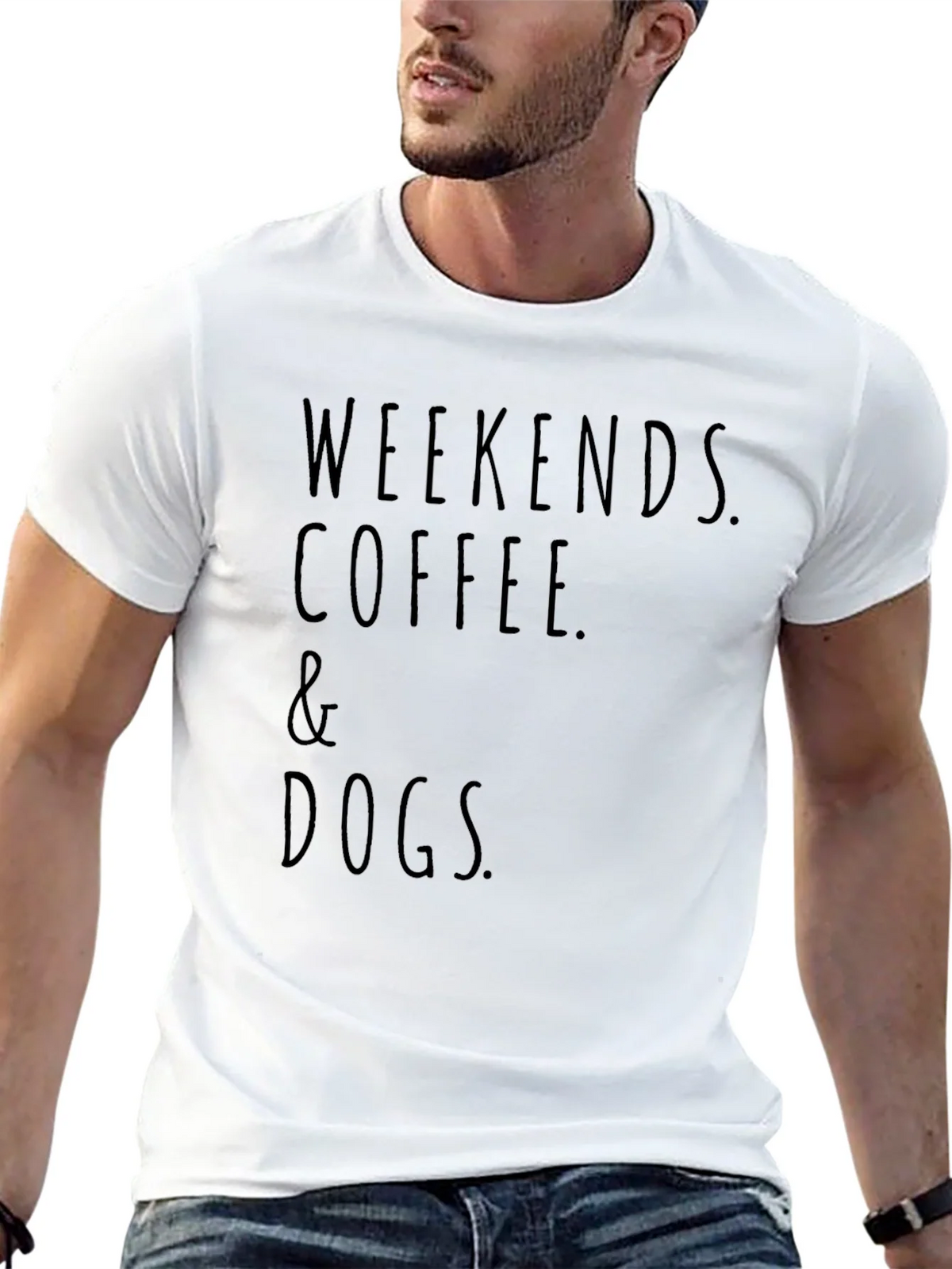 Weekends Coffee and Dogs Black T-Shirt product image 12