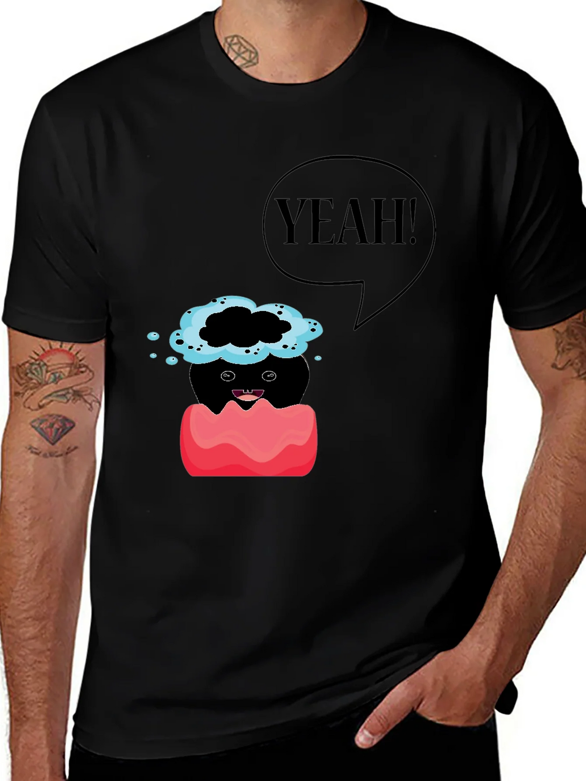 Humorous Yeah! Graphic Print T-Shirt product image 1