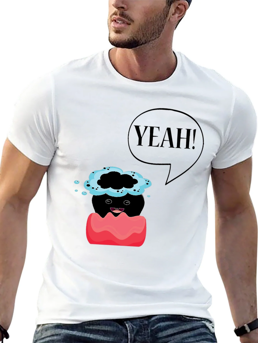 Humorous Yeah! Graphic Print T-Shirt product image 12