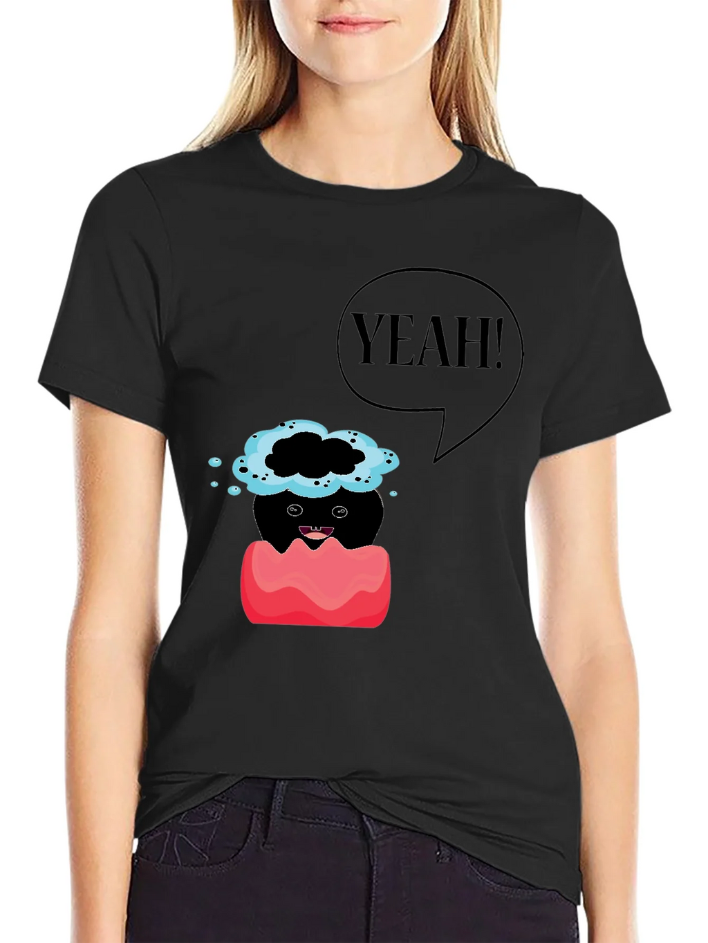 Humorous Yeah! Graphic Print T-Shirt product image 2
