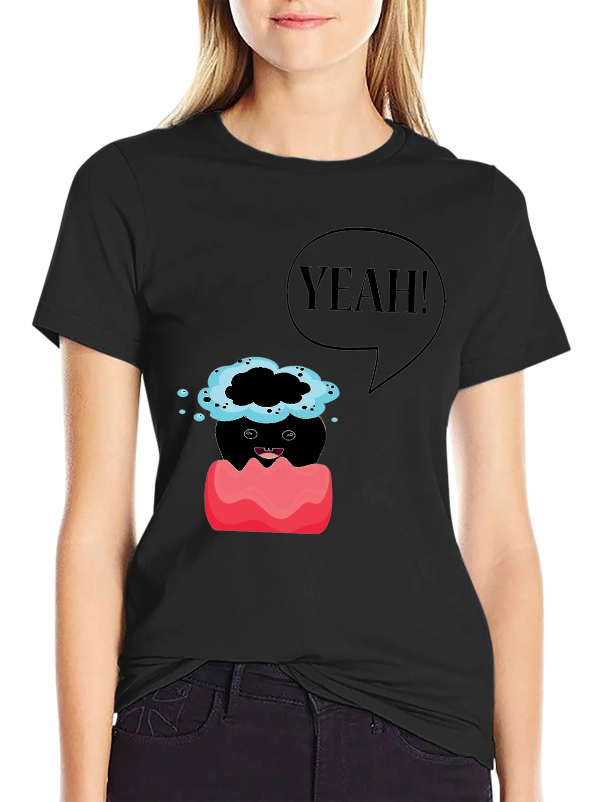 Humorous Yeah! Graphic Print T-Shirt product image 2
