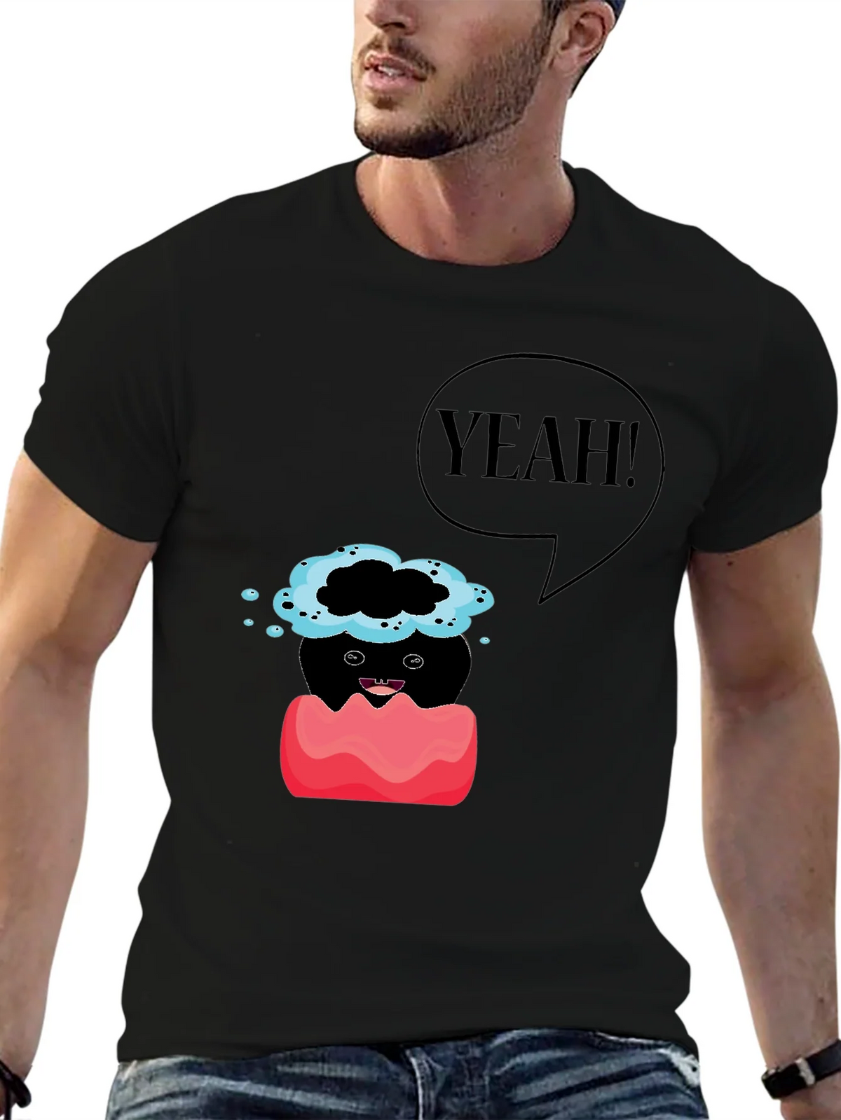 Humorous Yeah! Graphic Print T-Shirt product image 6