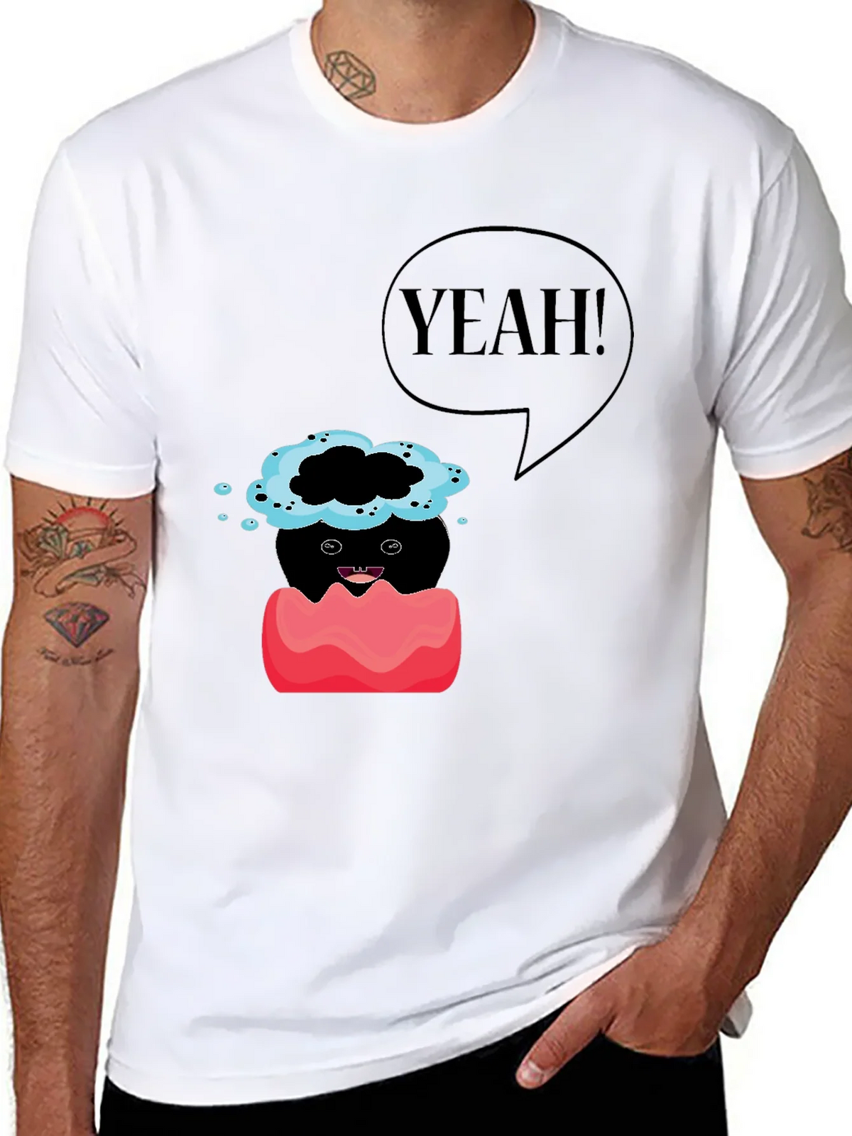 Humorous Yeah! Graphic Print T-Shirt product image 7