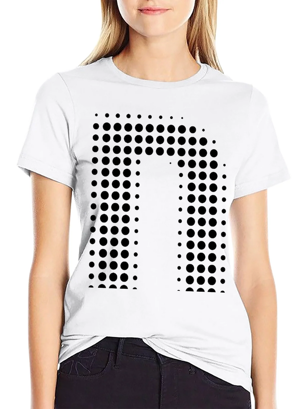 Modern Dot-Pattern Black T-Shirt product image 8