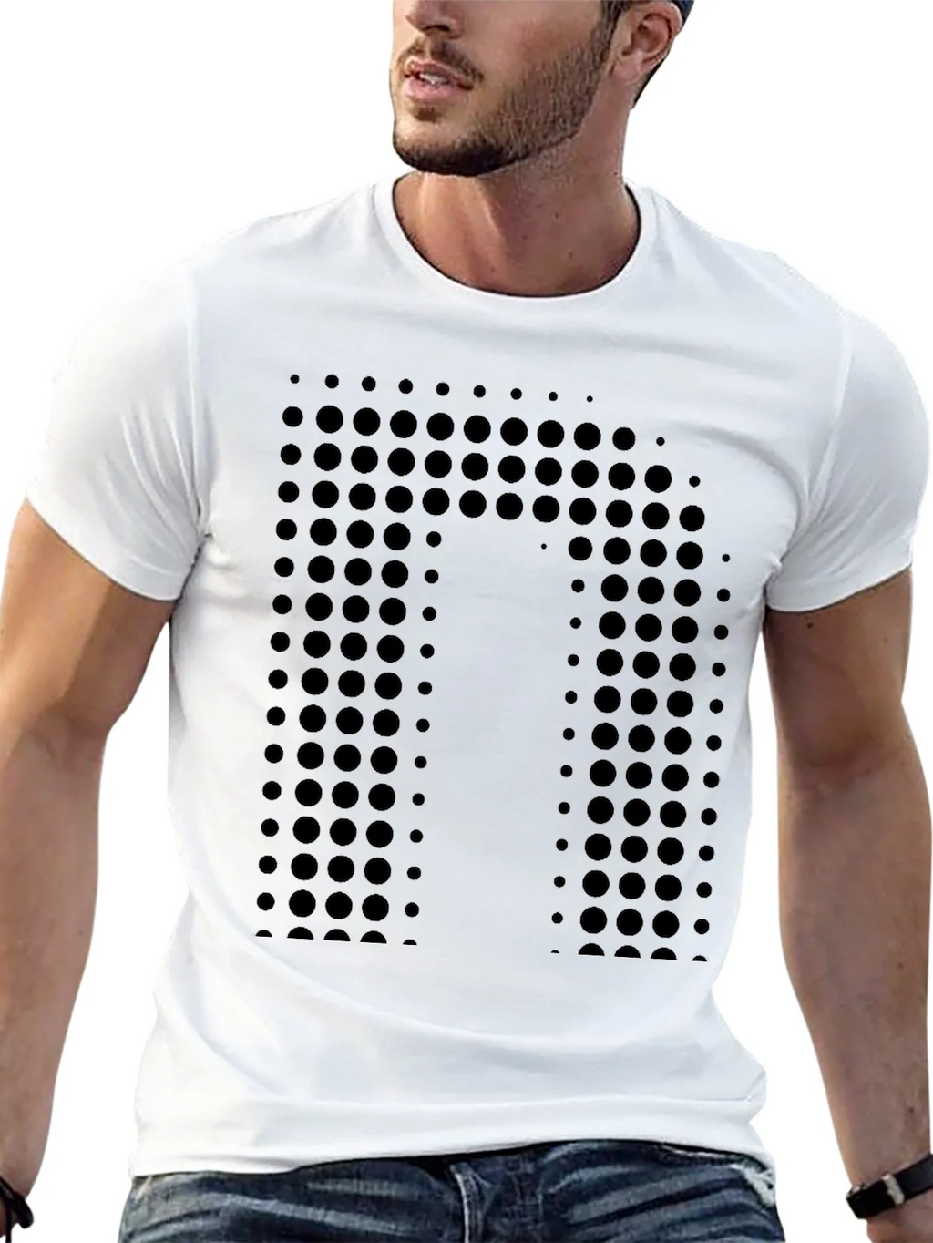 Modern Dot-Pattern Black T-Shirt product image 11