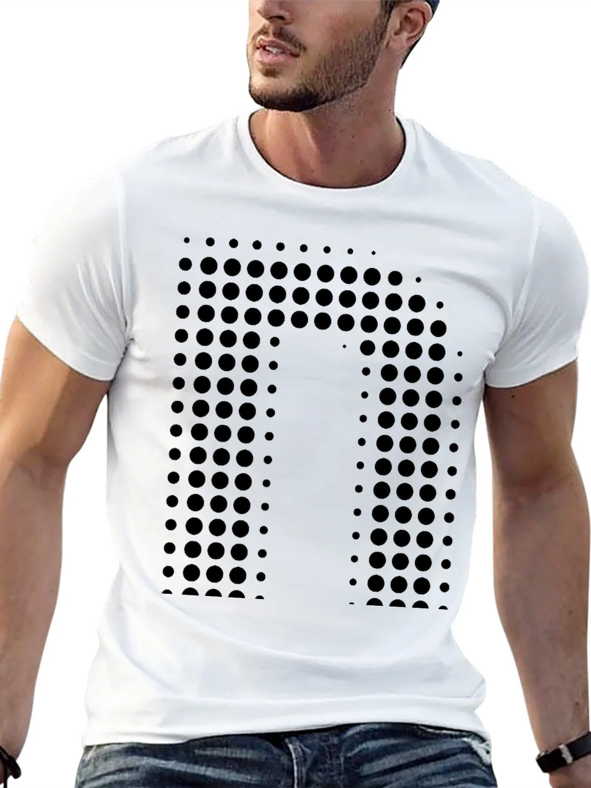 Modern Dot-Pattern Black T-Shirt product image 11