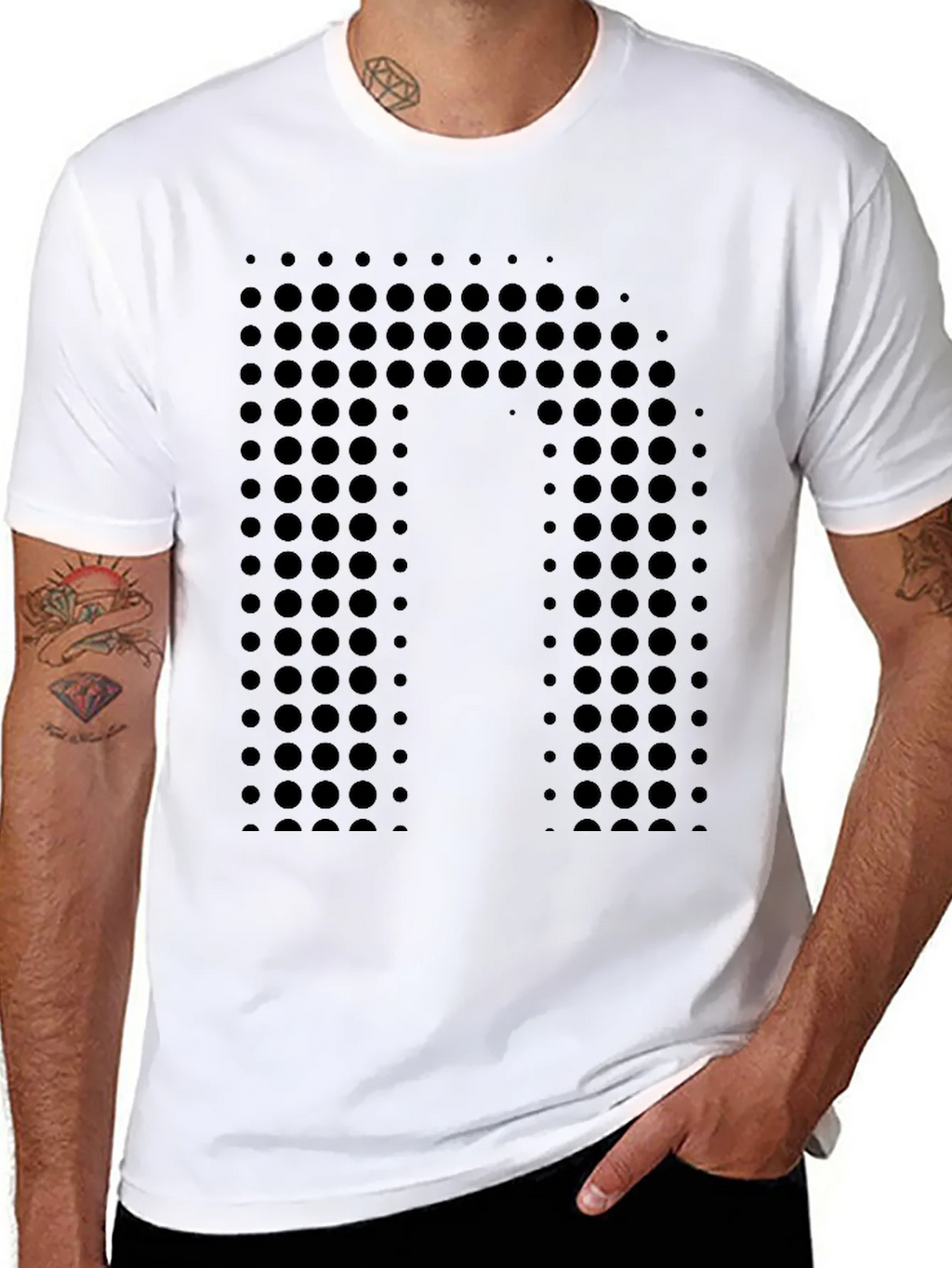 Modern Dot-Pattern Black T-Shirt product image 7