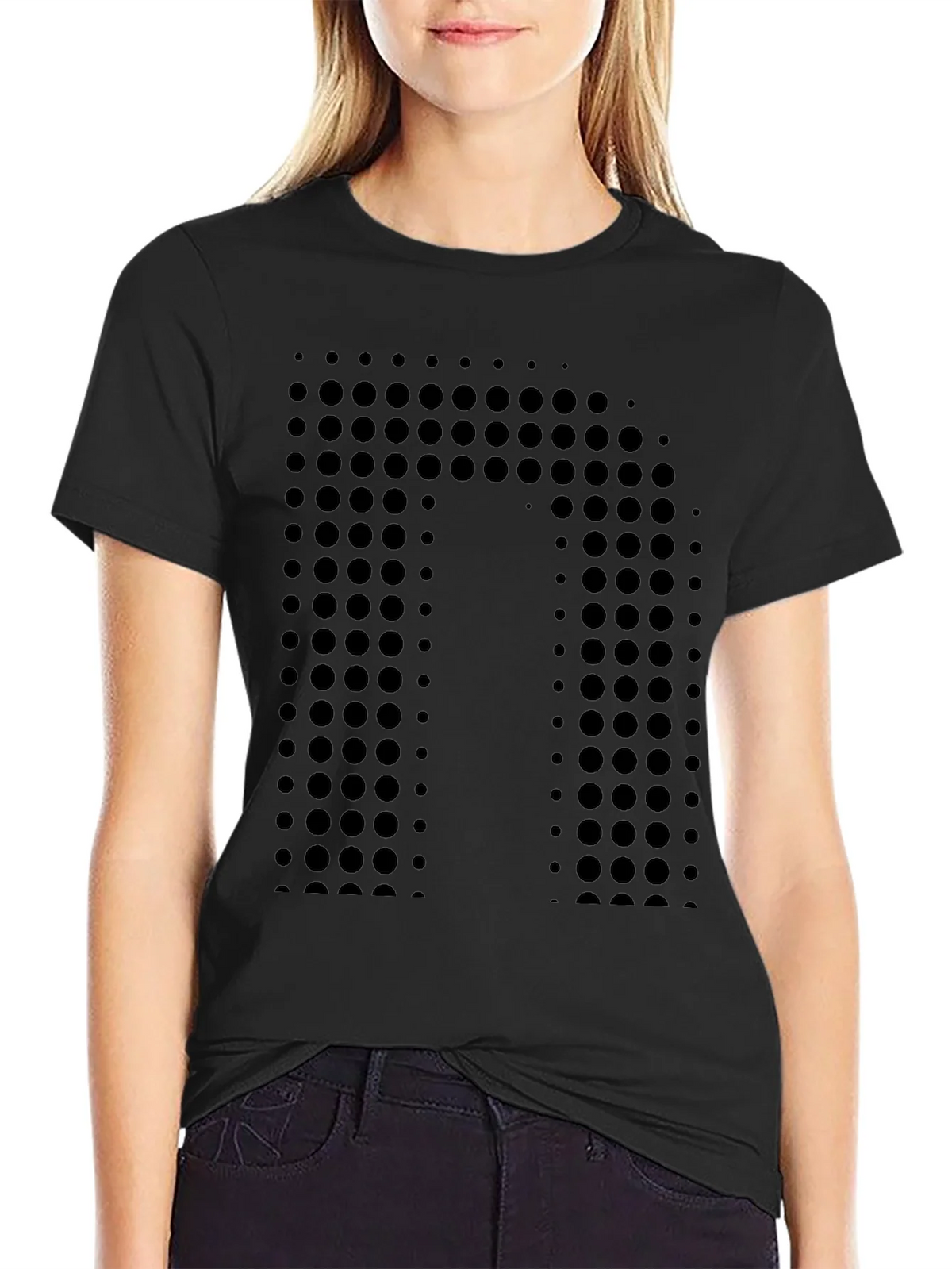 Modern Dot-Pattern Black T-Shirt product image 2