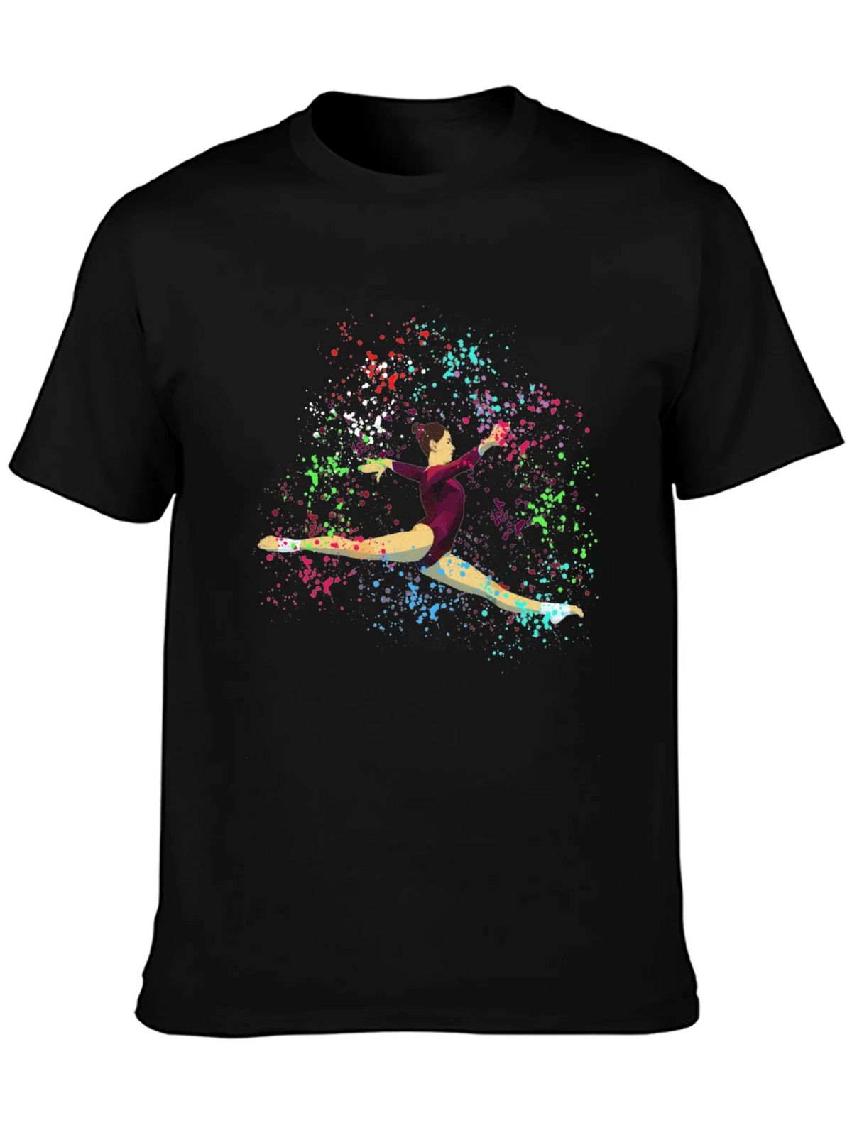 Gymnast Splatter Print Black T-Shirt product image 3