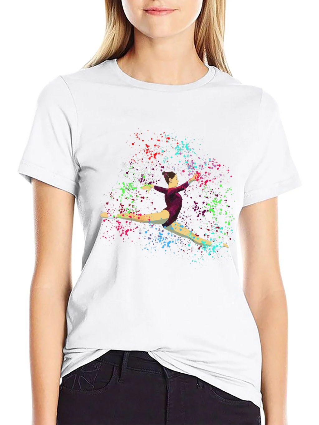 Gymnast Splatter Print Black T-Shirt product image 8