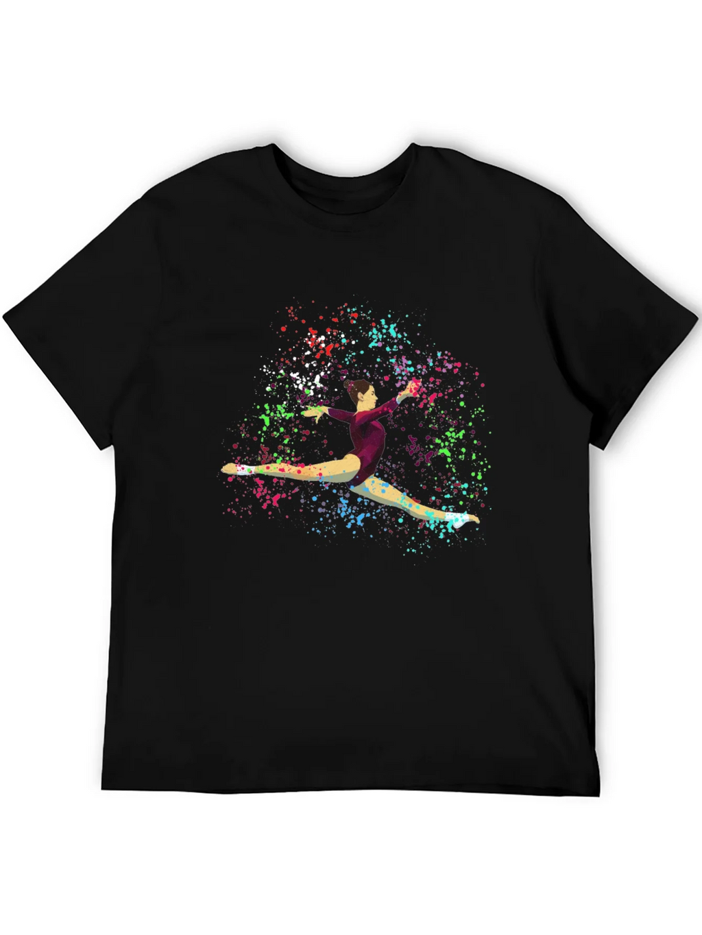 Gymnast Splatter Print Black T-Shirt product image 5