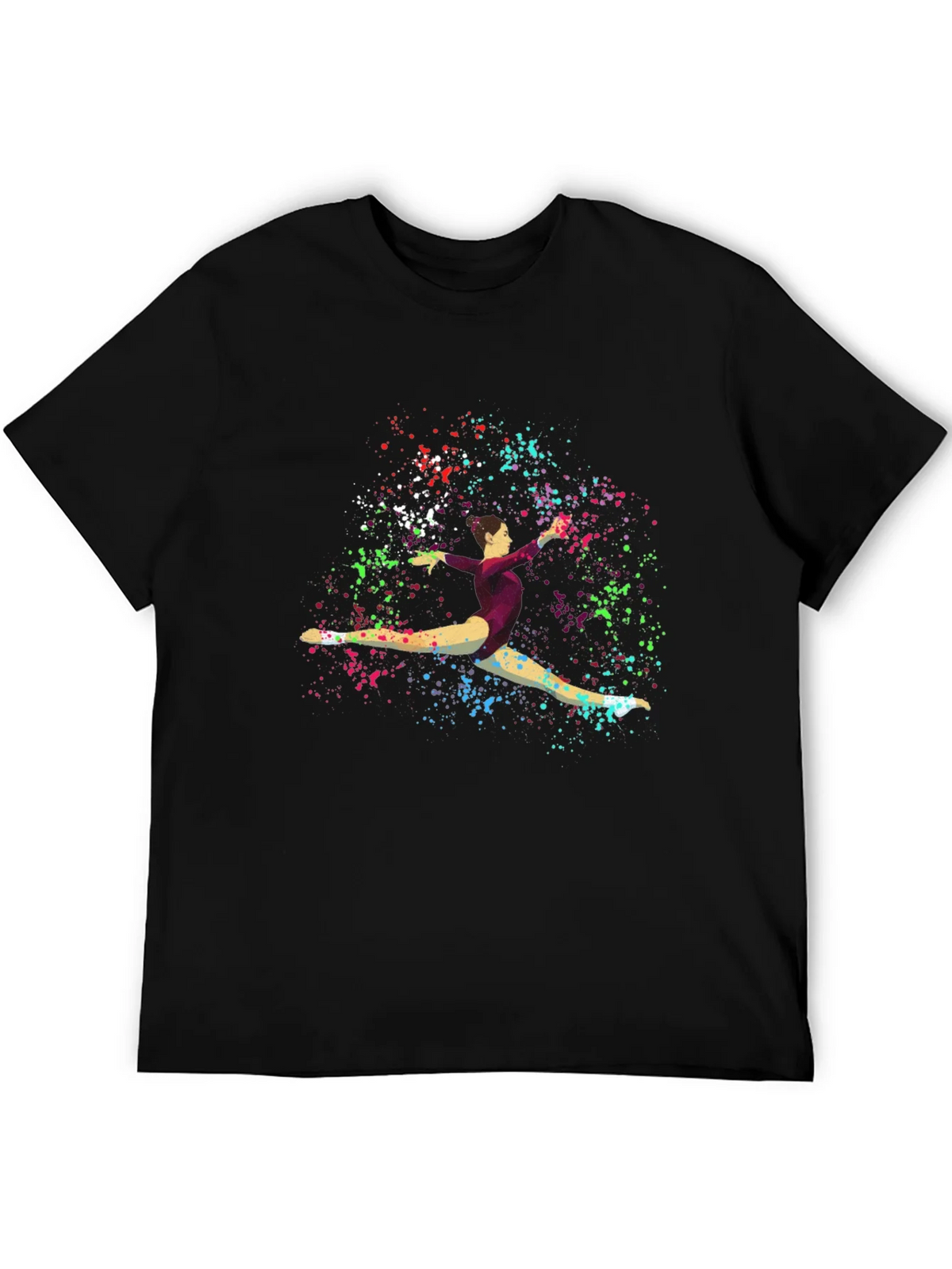 Gymnast Splatter Print Black T-Shirt product image 5