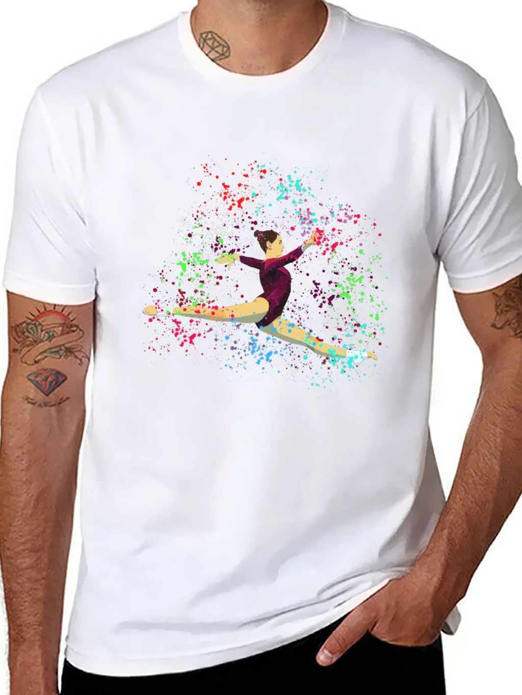 Gymnast Splatter Print Black T-Shirt product image 7