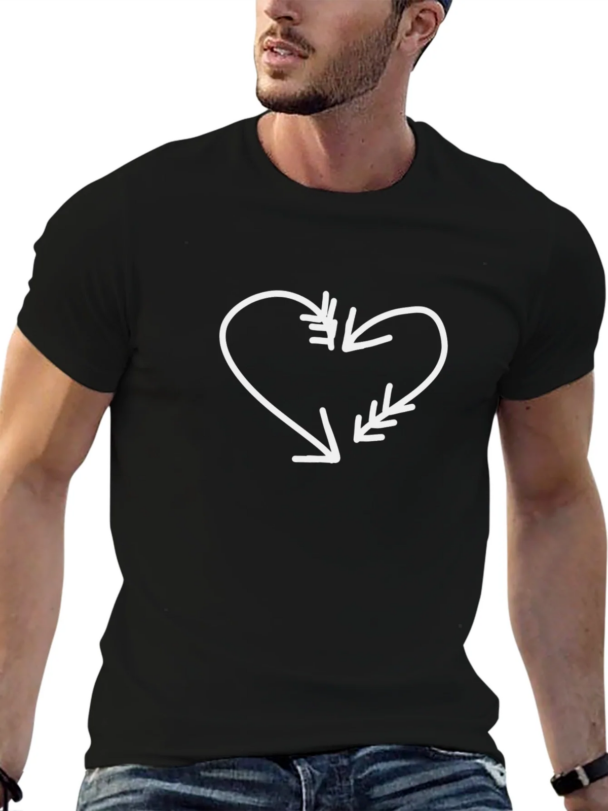 Heart Arrow Graphic Black Tee product image 6