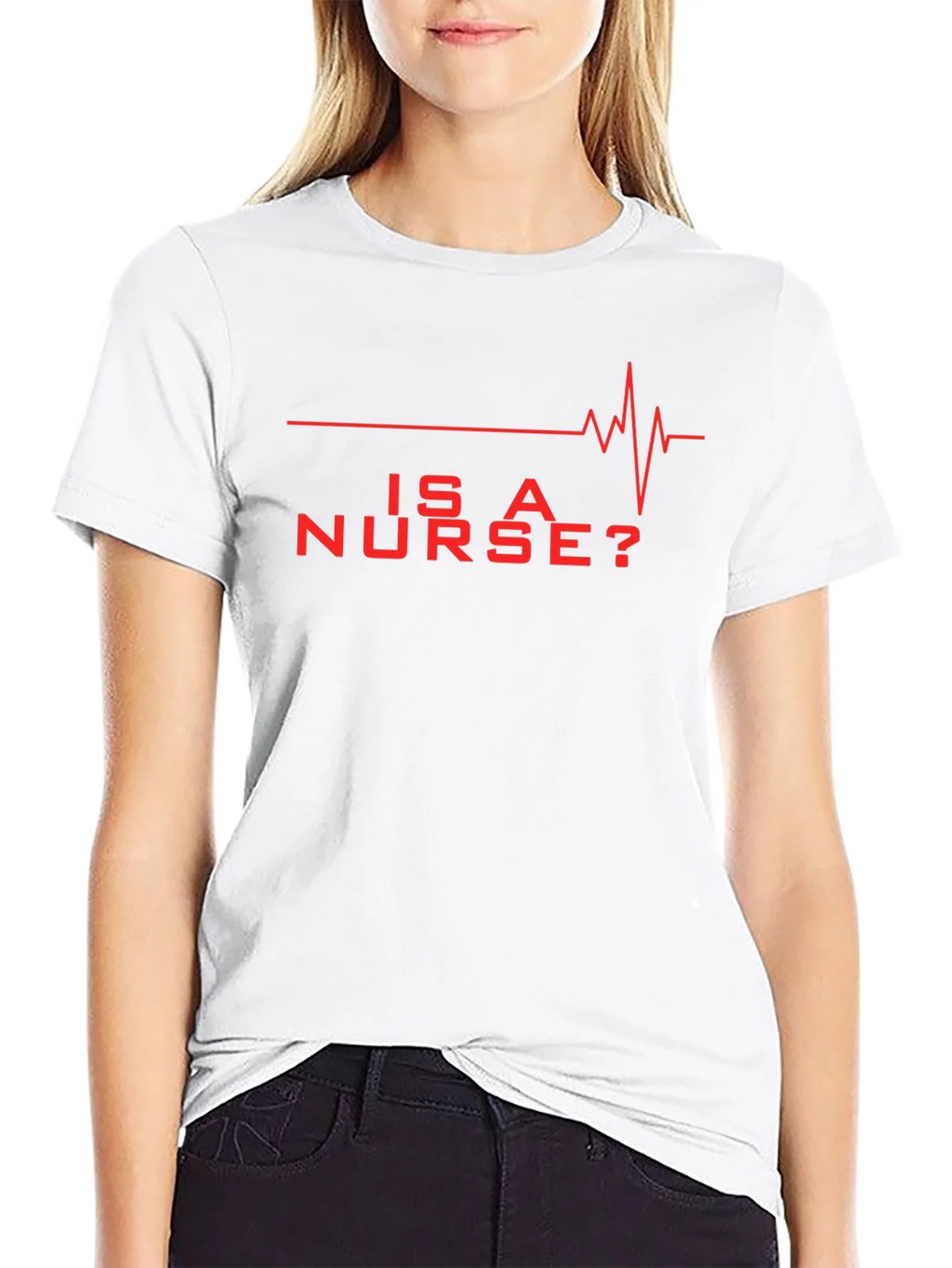 Is A Nurse? Red Graphic Novelty T-Shirt product image 8
