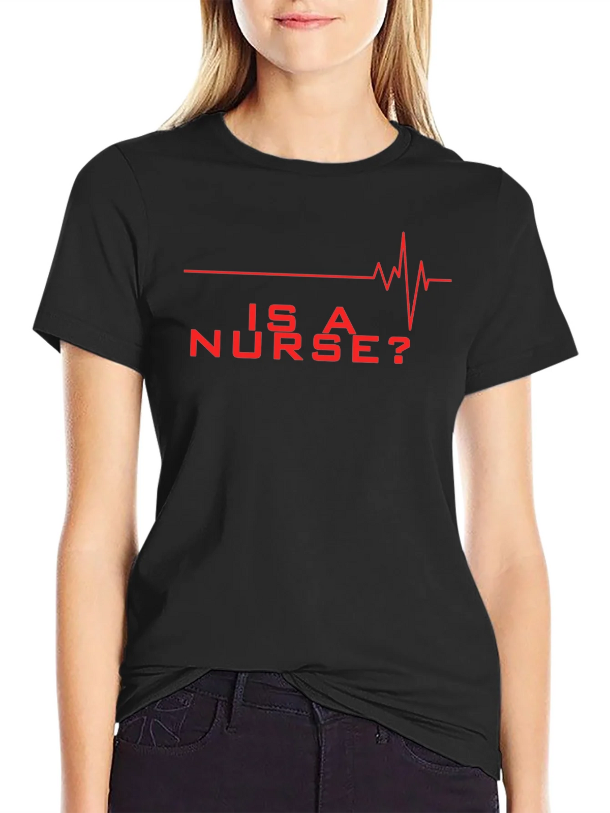 Is A Nurse? Red Graphic Novelty T-Shirt product image 2